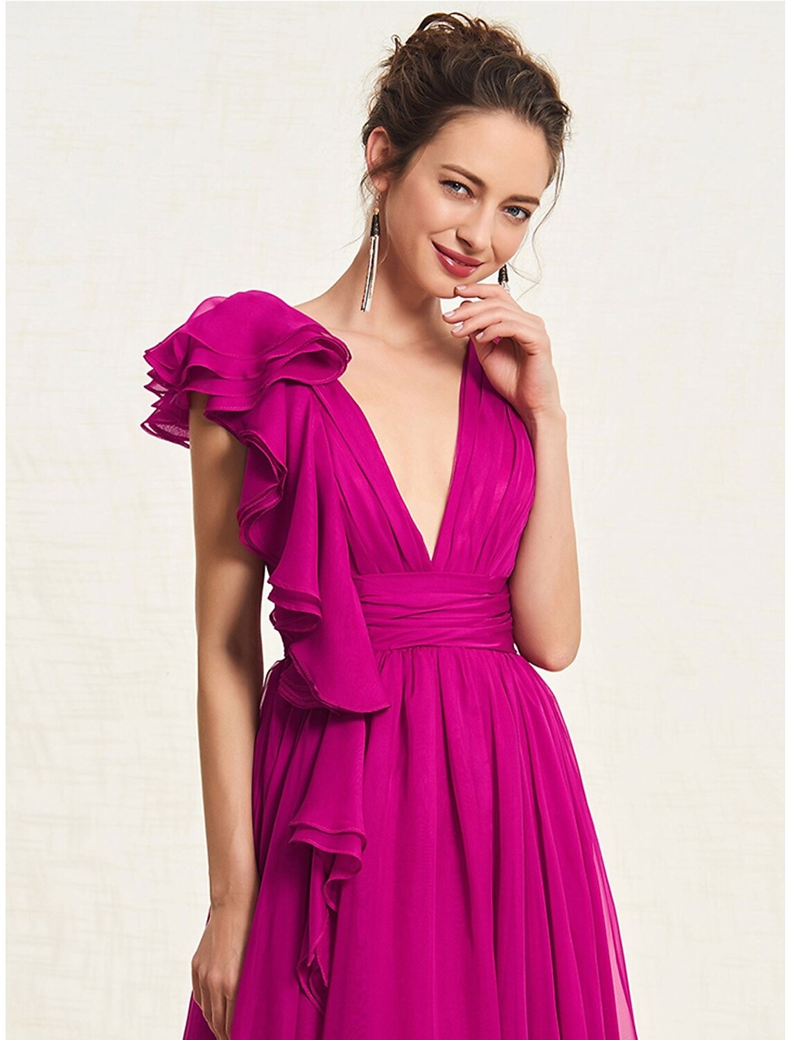 A-Linien-Abendkleid mit offenem Rücken, Kleid für Hochzeitsgäste, ärmellos, V-Ausschnitt, Mittwoch, Addams Family, Baumwolle, rückenfrei, mit Falten, gerüschten Rüschen